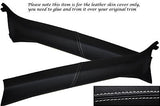 WHITE STITCH FITS RENAULT MEGANE 02-08 2X WINDSCREEN PILLAR LEATHER COVERS ONLY