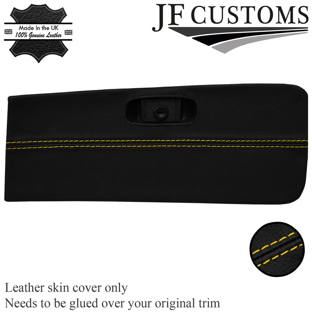 YELLOW STITCH ITALIAN LEATHER GLOVEBOX TRIM COVER FITS SAAB 900 CLASSIC 78-93