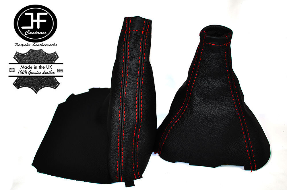 RED STITCH LEATHER GEAR & HANDBRAKE GAITERS FITS SUBARU IMPREZA WRX MK3 07-12