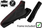 RED  STITCH LEATHER HANDBRAKE+PLASTIC FRAME FITS SUBARU FORESTER 2002-2008