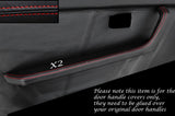 RED STITCH 2X DOOR HANDLE ARMREST TRIM SKIN COVER FITS PORSCHE 924 944 75-85