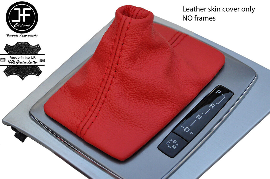RED TOP GRAIN REAL LEATHER AUTO GEAR GAITER FITS MERCEDES C CLASS W204 07-14