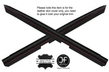 RED STITCH 2X FRONT DOOR SILL TRIM LEATHER COVERS FITS FORD ESCORT MK4 5 DOOR