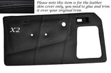 BLACK STITCH 2X FRONT DOOR CARDS LEATHER COVERS FITS TALBOT SUNBEAM & LOTUS TI