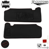 FITS NISSAN 370Z 09-20 D RED CROSS STITCH LEATHER 2X SUN VISOR COVERS CUSTOM NEW