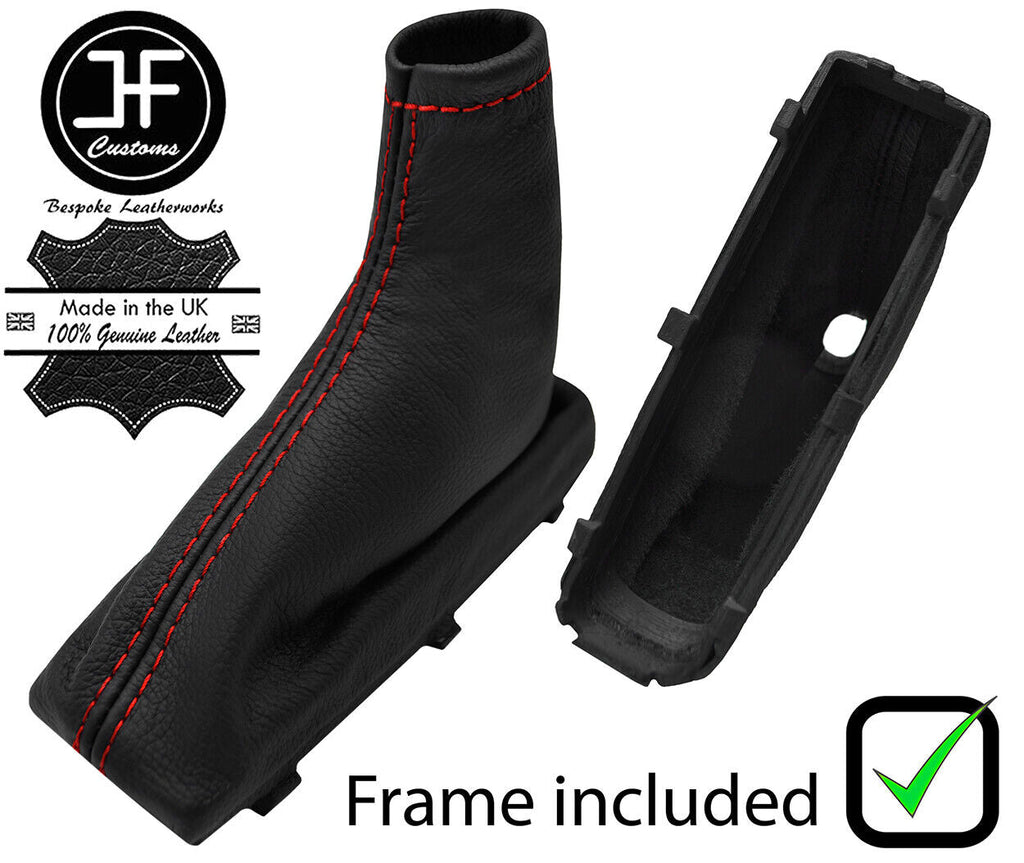 RED STITCH LEATHER HANDBRAKE+PLASTIC FRAME FOR VAUXHALL MERIVA A 2002-2010