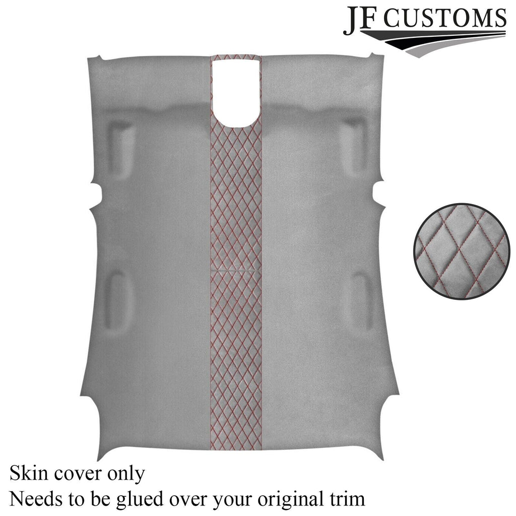 DSG2 DARK RED STITCH L GREY LUXE SUEDE HEADLINER COVER FOR JAGUAR S TYPE 99-07