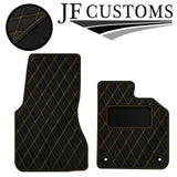 YELLOW DIAMOND STITCH VINYL 2X TAILORED FLOOR CARPET FOR SMART FORTWO 453 14-21