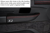 RED STITCH 2X FRONT FULL DOOR HANDLE SKIN COVER FITS RANGE ROVER P38 94-98