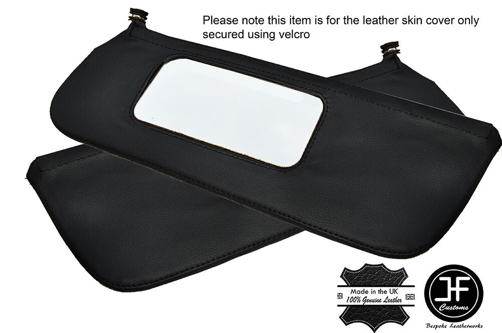 BLACK STITCH 2X SUN VISORS LEATHER COVERS FITS CAMARO GEN 2 1974-1976 CUSTOM NEW