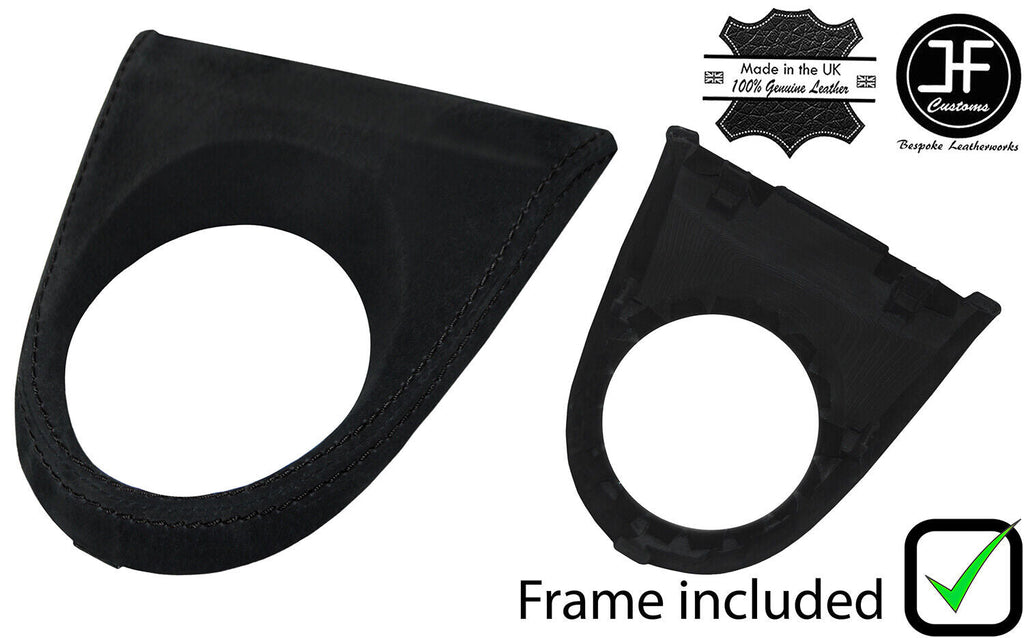 BLACK STITCH SUEDE MANUAL GEAR SURROUND + FRAME FOR HONDA CIVIC MK8 2006-2011