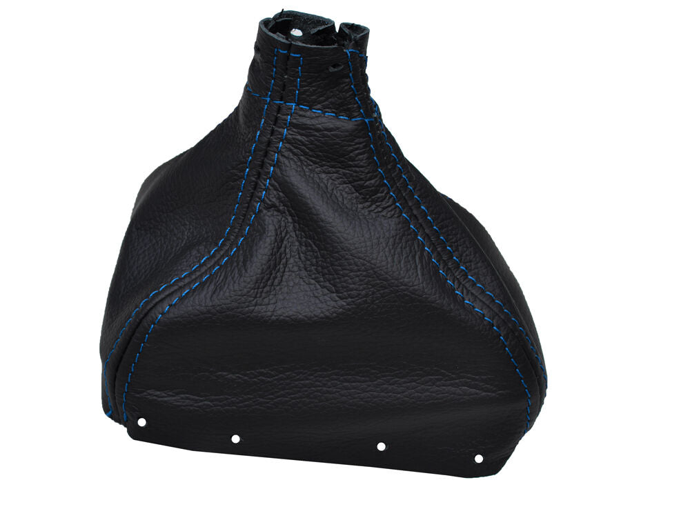 BLUE DOUBLE STITCH FITS RENAULT SCENIC MK2 2003-2009 LEATHER GEAR GAITER