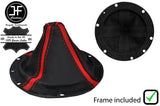 BLACK&RED STRIPE LTHR MANUAL GEAR GAITER+ PLASTIC FRAME FOR DODGE VIPER 03-06