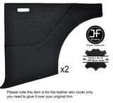 BLACK STITCHING 2X REAR DOOR CARD LEATHER COVER FITS FORD ANGLIA 105E 123E