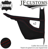 RED STITCH LEATHER 2X REAR QUARTER DOOR COVERS FITS LOTUS ELITE ECLAT S1