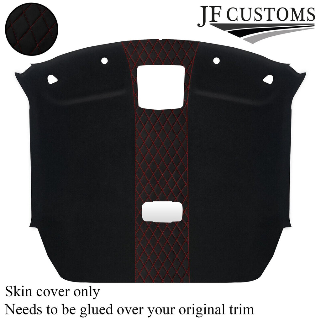 RED STITCH DIAMOND LUXE SUEDE HEADLINER COVER FOR NISSAN SKYLINE R35 CUSTOM NEW