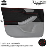 FOR FORD FOCUS MK4 18-20 RED STITCH LEATHER 4X FULL DOOR CARD TRIM COVERS