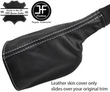 WHITE STITCH REAL LEATHER HANDBRAKE GAITER COVER FOR DEFENDER 2007-2016 STYLE 2