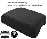 BLACK TOP GRAIN GENUINE REAL LEATHER ARMREST COVER FITS VW TOUAREG 2002-2010