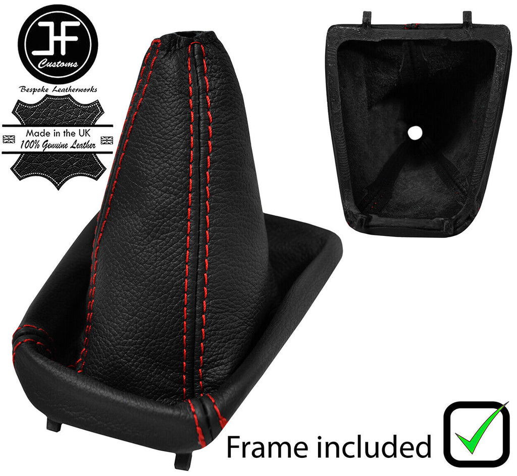 RED STITCH LEATHER MANUAL GEAR GAITER+PLASTIC FRAME FOR CITROEN  XSARA 97-06
