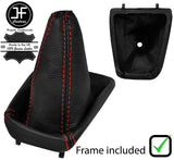 RED STITCH LEATHER MANUAL GEAR GAITER+PLASTIC FRAME FOR CITROEN  XSARA 97-06
