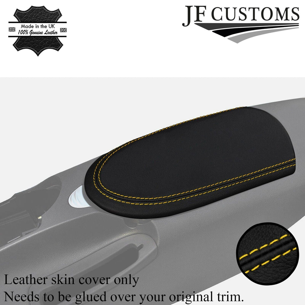 YELLOW STITCHING REAL LEATHER ARMREST LID COVER FITS 370Z Z34 2009-2017 STYLE 2