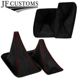 RED STITCH TOP-GRAIN LEATHER GEAR + METAL FRAME FITS NISSAN PATROL Y61 97-13