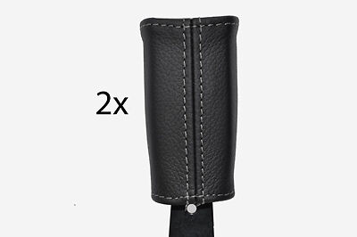 grey stitch FITS RENAULT CLIO MK2 99-06 2X FRONT SEAT BELT STALK LEATHER COVERS