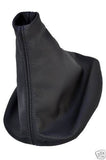 BLACK DOUBLE STITCHING LEATHER MANUAL GAITER FITS RENAULT KANGOO 2 MK2 2008-2014