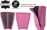 PINK REAL LEATHER 2X SEAT BELT STALK TALL COVER FOR BMW MINI R50 R52 R53 01-06