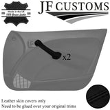 BLACK STITCH LEATHER 2X FRONT DOOR HANDLE COVER FOR ROVER 45 MG ZS 99-05 JF1