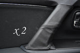 black stitching FITS TOYOTA AVENSIS 2009+ 2X FRONT DOOR HANDLE LEATHER COVERS