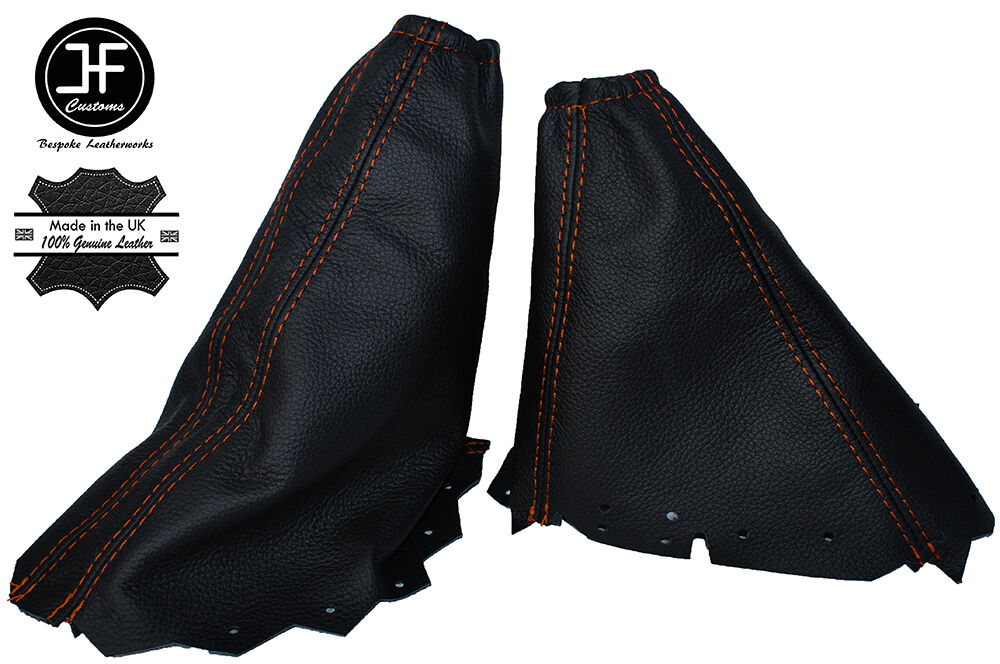 ORANGE STITCH GEAR HANDBRAKE LEATHER GAITER FITS FORD TRANSIT CONNECT 2002-2009