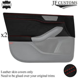 FOR FORD FOCUS MK4 18-20 RED STITCH LEATHER 2XFULL FRONT DOOR CARD TRIM COVER