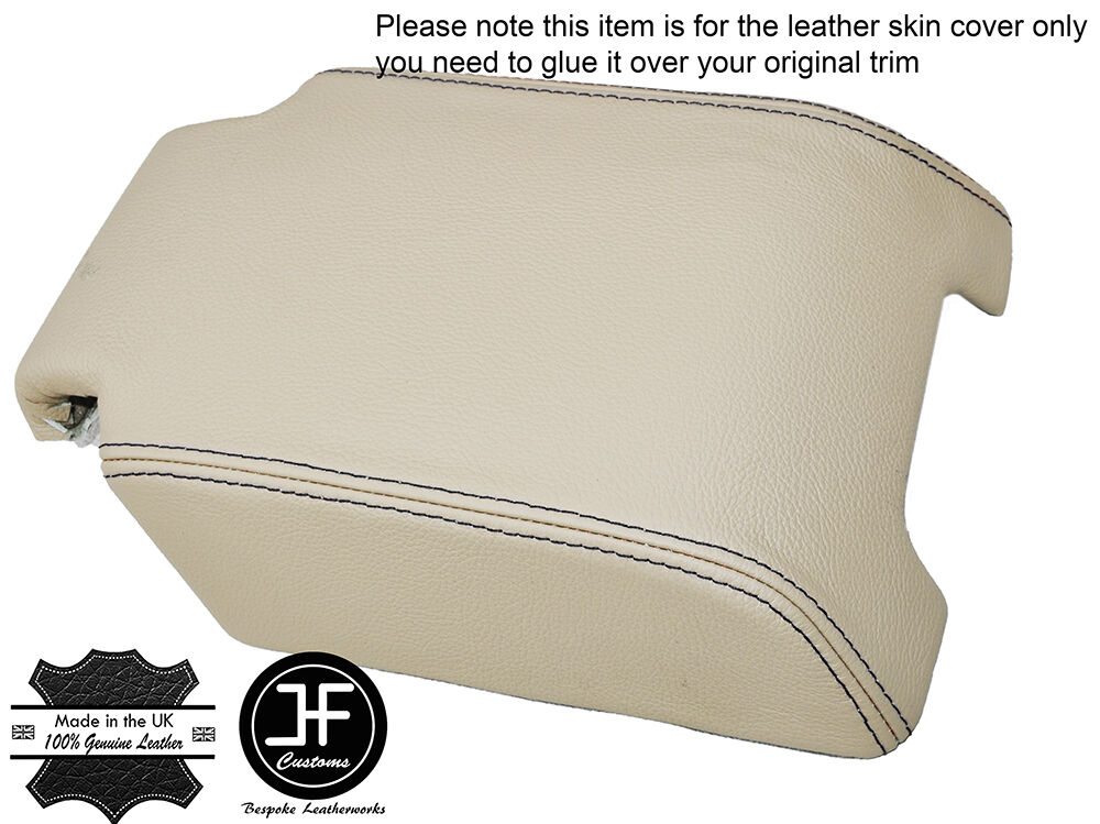 BEIGE LEATHER BLACK ST ARMREST COVER FOR LANDROVER DISCOVERY 3 4 LR3 LR4 04-15