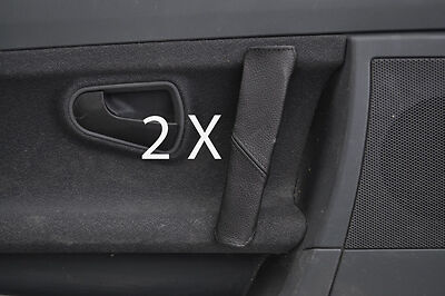 black stitch FITS SMART ROADSTER 03-05 2X DOOR HANDLE LEATHER COVERS CUSTOM NEW