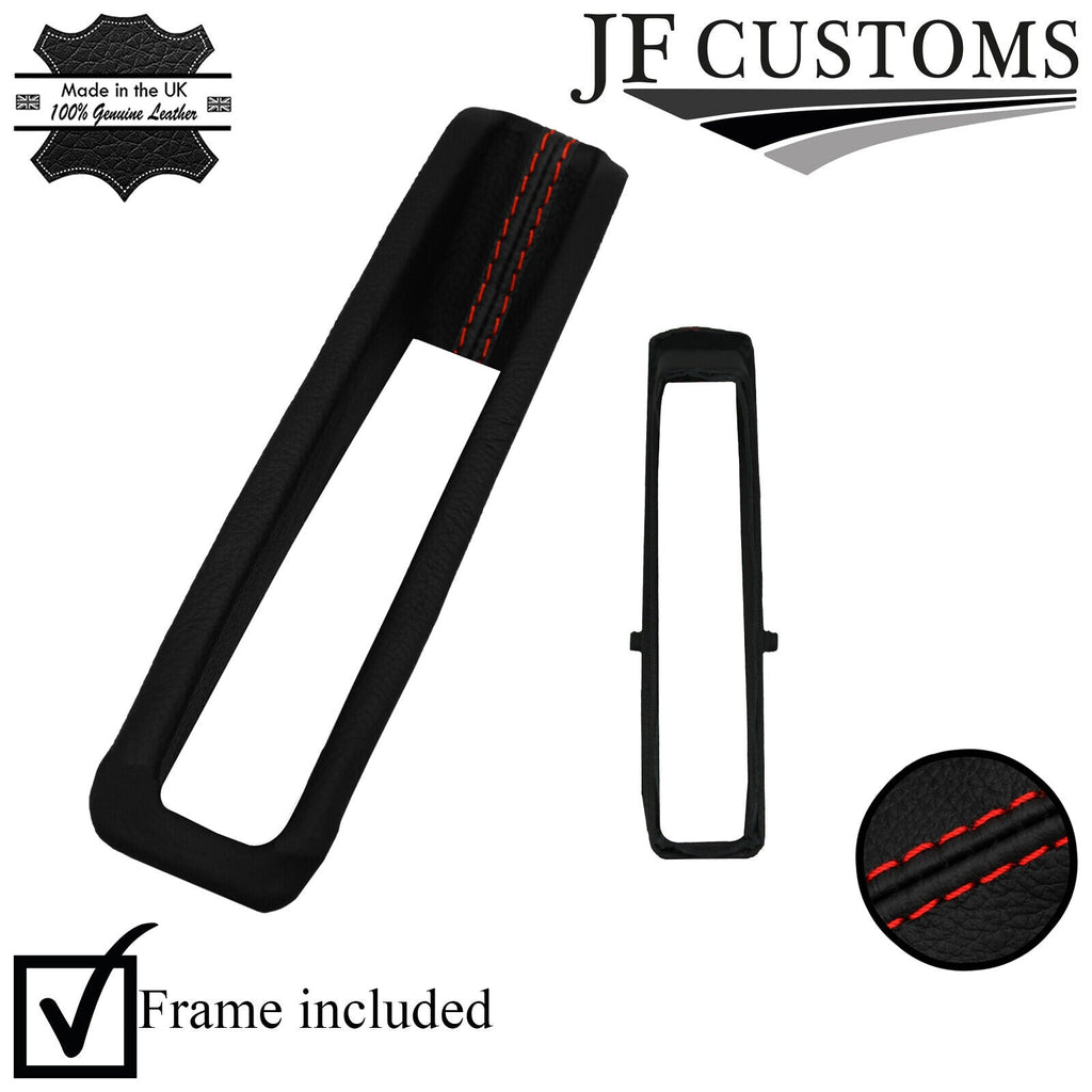 RED STITCH HANDBRAKE TRIM SURROUND COVER + FRAME FOR PORSCHE 928 1986-1991