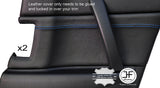 BLUE STITCH 2X REAR DOOR CARD TRIM LEATHER COVERS FOR MAZDA RX8 03-12 STYLE 2