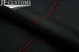 D RED  STITCH LEATHER 2X FULL FRONT DOOR COVERS FOR BMW E46 CONVERTIBLE COUPE