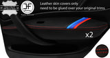RED STITCH TRI STRIPE 2X REAR DOOR ARMREST LEATHER COVER FOR BMW 1 E87 04-12