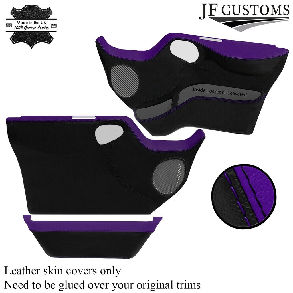 PURPLE BLACK 2X FRONT FULL DOOR CARD LEATHER COVERS FOR FORD TRANSIT MK7 06-14