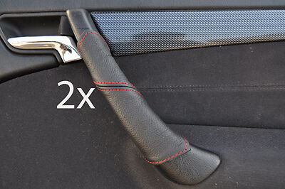 red stitch FITS MERCEDES C CLASS W202 98-00  2X DOOR HANDLE LEATHER COVERS