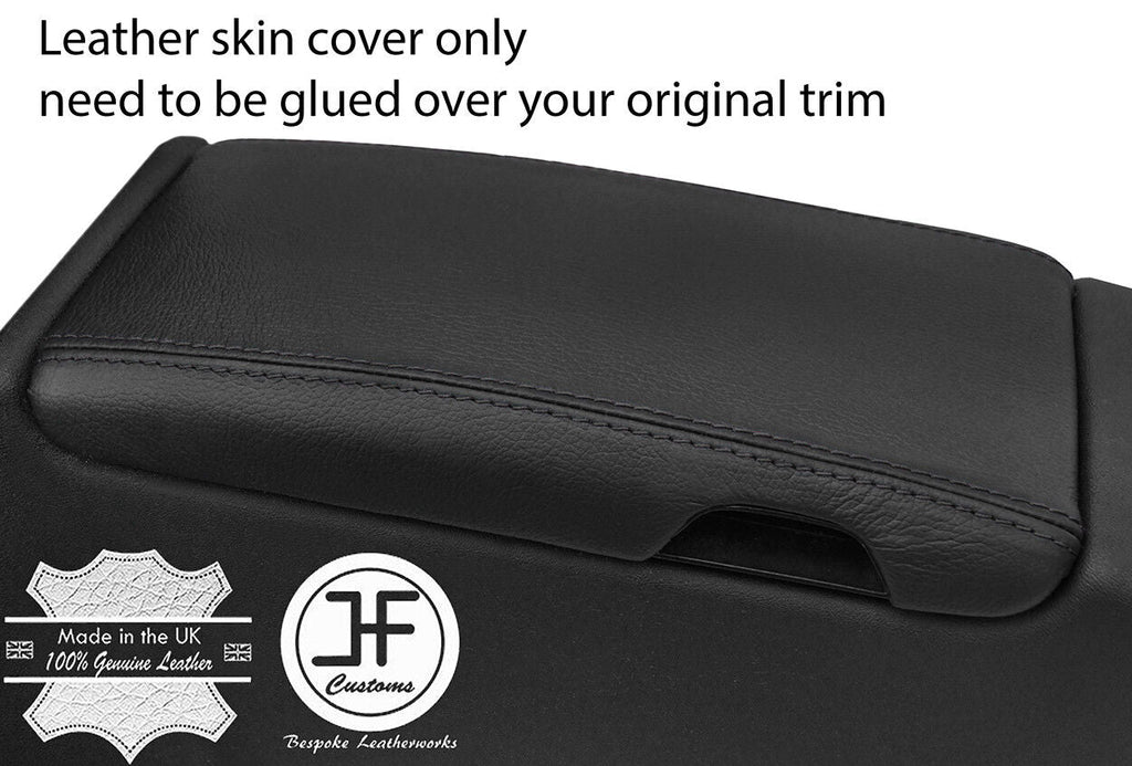 BLACK STITCH REAL LEATHER ARMREST LID COVER FITS MERCEDES SLK R171 2004-2011