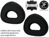 BLACK STITCH 2X HEADREST REAL LEATHER COVERS FOR SMART ROADSTER 452 2003-2005