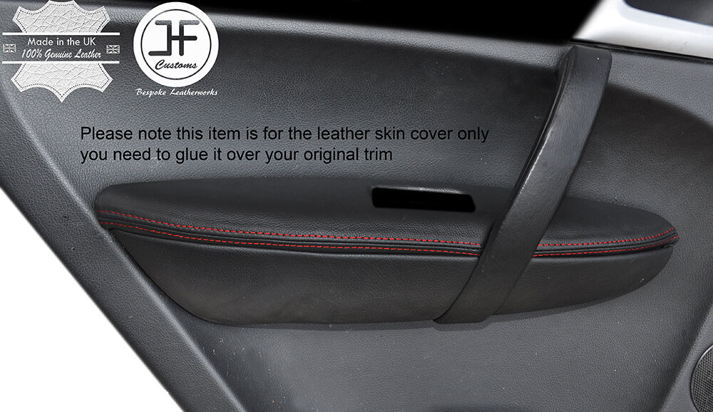 RED STICH 2X REAR DOOR ARMREST LEATHER COVERS FITS PORSCHE CAYENNE 955 957