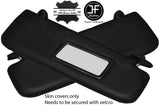 BLACK STITCH 2X SUN VISORS REAL LEATHER COVERS FITS HYUNDAI COUPE 1999-2001