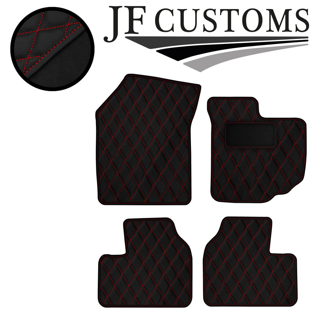 RED DIAMOND STITCH VINYL 4XTAILORED FLOOR CARPET FOR SUZUKI SWIFT 05-10 JF1