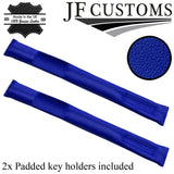 BLUE ITALIAN LEATHER 2X CAR KEY HOLDER PROTECTOR FITS AUDI TT MK1 1998-2006