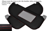 RED STITCH 2X SUN VISORS LEATHER SKIN COVERS FITS CITROEN C3 2002-2009