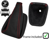 RED STITCH LEATHER MANUAL GEAR GAITER+PLASTIC FRAME FITS KIA CERATO 2004-2009